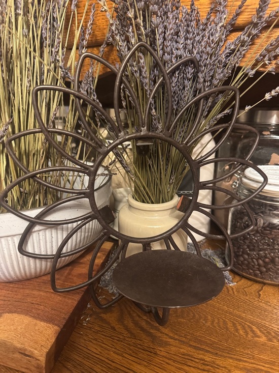 Other - Rustic Metal Sunflower Candle Holder